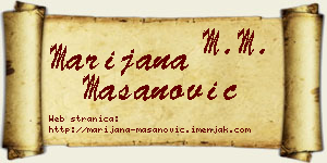 Marijana Mašanović vizit kartica